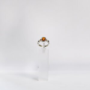 Hessonite Ring Square Gems on Side