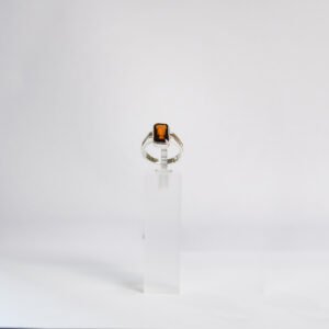 Hessonite Ring Square Adjustable