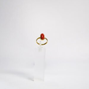 Red Coral Oval Ring