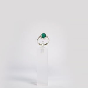 Emerald Oval Ring Made in Pure Silver